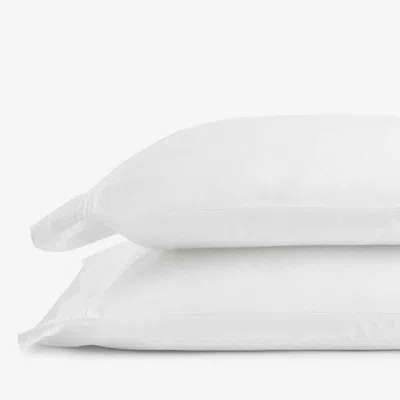 The Company Store Luxe Smooth Egyptian Cotton Sateen Pillowcase Set In White