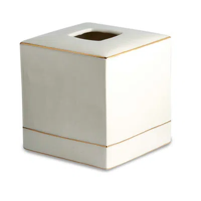 The Company Store Luxe Tissue Box In White