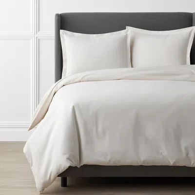 The Company Store Luxe Ultra-cozy Cotton Flannel Duvet Cover In Ivory