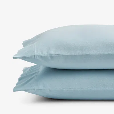 The Company Store Luxe Ultra-cozy Cotton Flannel Pillowcase Set In Cloud Blue