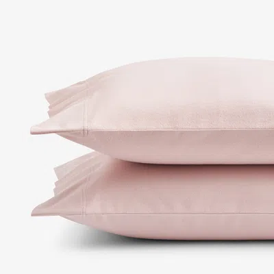 The Company Store Luxe Ultra-cozy Cotton Flannel Pillowcase Set In Pink