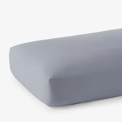 The Company Store Luxe Ultra-cozy Cotton Velvet Flannel Fitted Bed Sheet Platinum, King In Gray