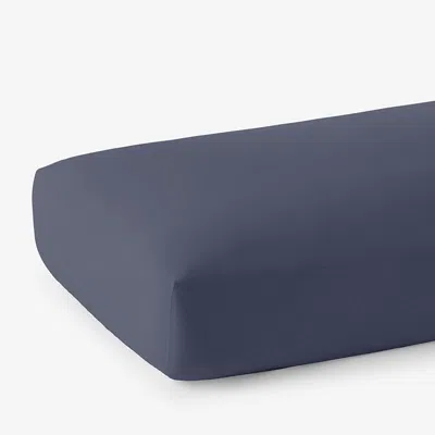 The Company Store Luxe Ultra-cozy Cotton Velvet Flannel Fitted Bed Sheet Slate Blue, Twin |