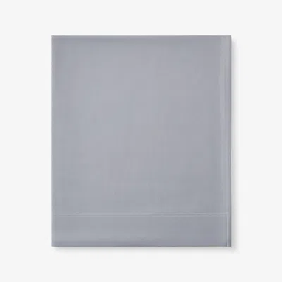 The Company Store Luxe Ultra-cozy Cotton Velvet Flannel Flat Bed Sheet Platinum, Full In Gray