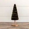 The Company Store Luxe Velvet Ribbon Trees, Large In Green