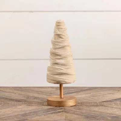 The Company Store Luxe Velvet Ribbon Trees, Medium In Neutral