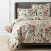 The Company Store Manali Reversible Premium Smooth Sateen Duvet Cover In Beige/green/red
