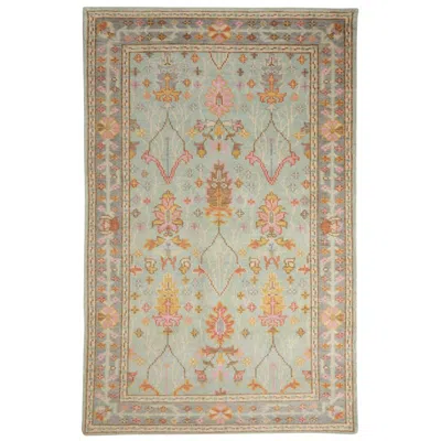 The Company Store Mara Hand Knotted Wool Rug In Sky Blue