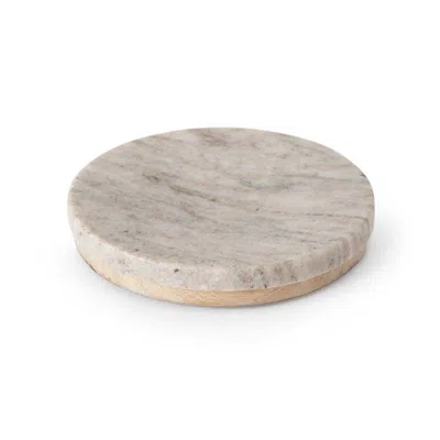 The Company Store Marble & Mango Wood Soap Dish In Sand
