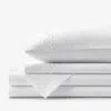 The Company Store Marcella Premium Smooth Egyptian Cotton Sateen Bed Sheet Set In White