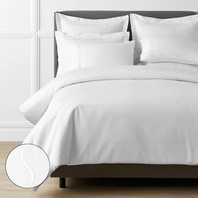 The Company Store Marcella Premium Smooth Egyptian Cotton Sateen Duvet Cover In White