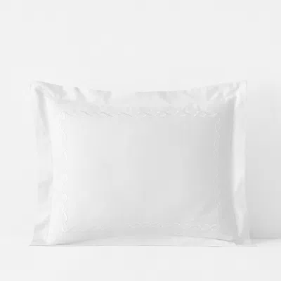 The Company Store Marcella Premium Smooth Egyptian Cotton Sateen Sham In White