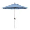 The Company Store Market Umbrella With Crank Lift In Blue/light Blue