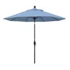 The Company Store Market Umbrella With Crank Lift In Blue/light Blue