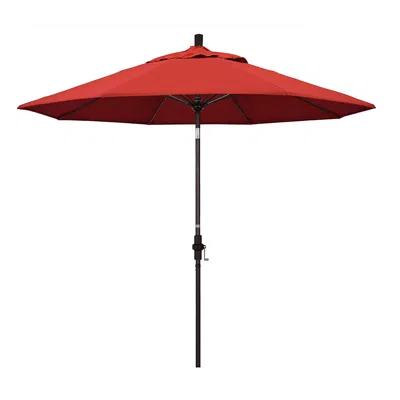 The Company Store Market Umbrella With Crank Lift In Jockey Red