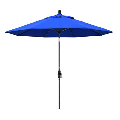 The Company Store Market Umbrella With Crank Lift In Pacific Blue