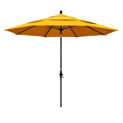 The Company Store Market Umbrella With Crank Lift In Sunflower Yellow