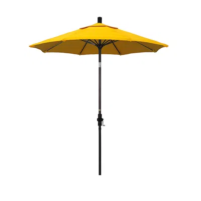 The Company Store Market Umbrella With Crank Lift In Sunflower Yellow