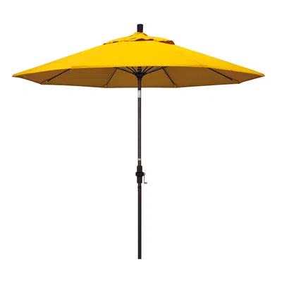 The Company Store Market Umbrella With Crank Lift In Sunflower Yellow