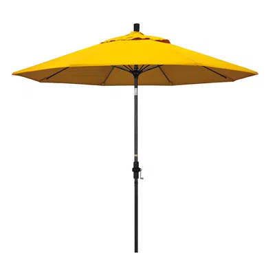 The Company Store Market Umbrella With Crank Lift In Sunflower Yellow