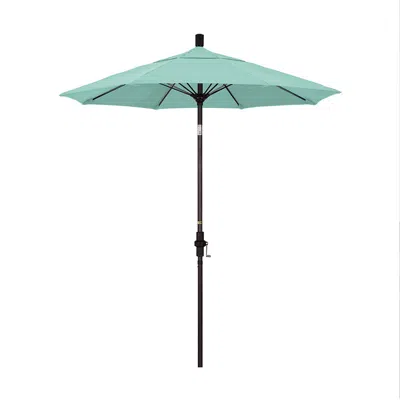 The Company Store Market Umbrella With Crank Lift In Teal/turquoise Blue