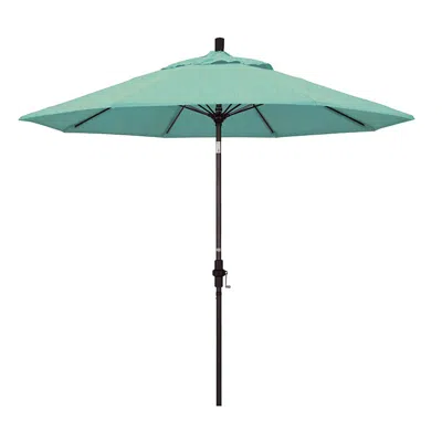 The Company Store Market Umbrella With Crank Lift In Teal/turquoise Blue
