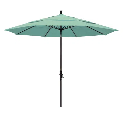 The Company Store Market Umbrella With Crank Lift In Teal/turquoise Blue