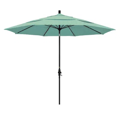 The Company Store Market Umbrella With Crank Lift In Teal/turquoise Blue