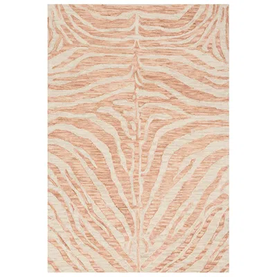 The Company Store Masai Hooked Wool Rug In Orange/coral/pink