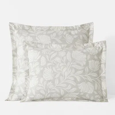 The Company Store Maytime Premium Smooth Wrinkle-free Sateen Sham In Beige/gray