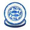 The Company Store Mediterraneo Melamine Dinner Plates, Set Of 4 In Blue