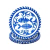 The Company Store Mediterraneo Melamine Salad Plates, Set Of 4 In Blue