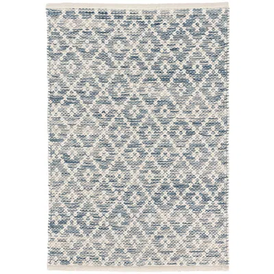 The Company Store Melange Diamond Handwoven Cotton Rug In Blue