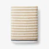 The Company Store Mélange Stripe Reversible Cotton Bath Towel In Beige/orange/coral