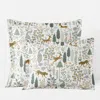 The Company Store Menagerie Classic Smooth Sateen Sham In Green/ivory