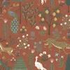 The Company Store Menagerie Traditional Wallpaper In Green/orange/coral