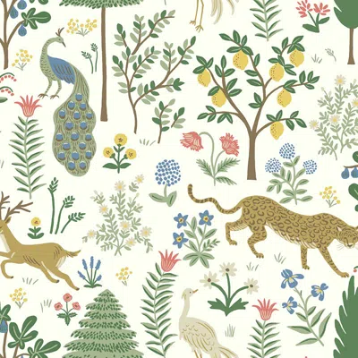 The Company Store Menagerie Traditional Wallpaper In Green/white