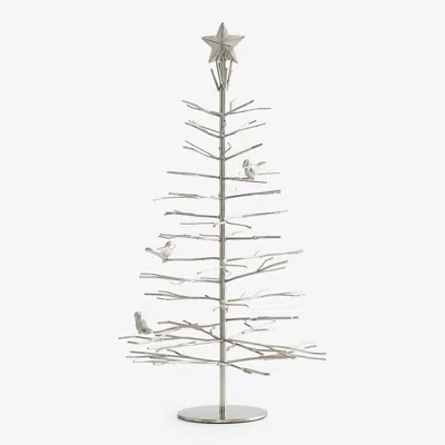 The Company Store Metal Holiday Bird Tree In Gray