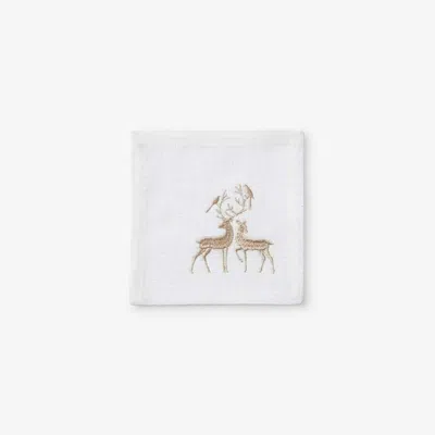 The Company Store Metallic Cocktail Napkins, Set Of 4 In White