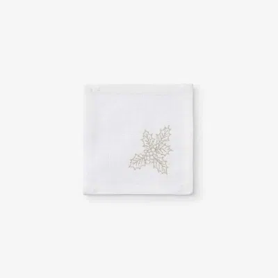 The Company Store Metallic Cocktail Napkins, Set Of 4 In White