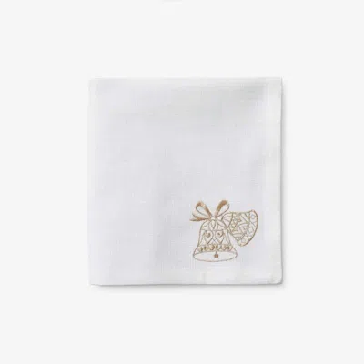 The Company Store Metallic Napkins, Set Of 4 In White