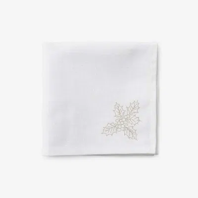 The Company Store Metallic Napkins, Set Of 4 In White