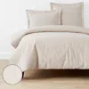 The Company Store Mini-check, Windowpane & Stripe Classic Cool Yarn-dyed Cotton Percale Duvet Cover In Beige
