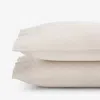 The Company Store Mini-check, Windowpane & Stripe Classic Cool Yarn-dyed Cotton Percale Pillowcase Set In Beige