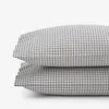 The Company Store Classic Stripes And Plaids Cool Yarn-dyed Cotton Percale Pillowcase Set In Beige/blue