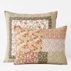 The Company Store Mini Floral Garden Patchwork Quilted Sham In Orange/coral/pink