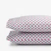The Company Store Mini Garden Classic Cool Cotton Percale Pillowcase Set In Blue/pink
