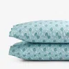 The Company Store Mini Garden Classic Cool Cotton Percale Pillowcase Set In Blue/teal/turquoise