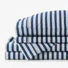 The Company Store Mini-prints Garment Washed Cotton Percale Bed Sheet Set In Blue