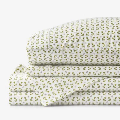 The Company Store Mini-prints Garment Washed Cotton Percale Bed Sheet Set In Multi